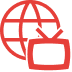 地球とテレビ画面